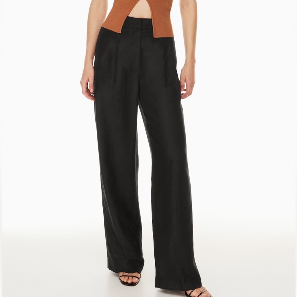 Aritzia Wilfred Effortless Pant Black Linen
